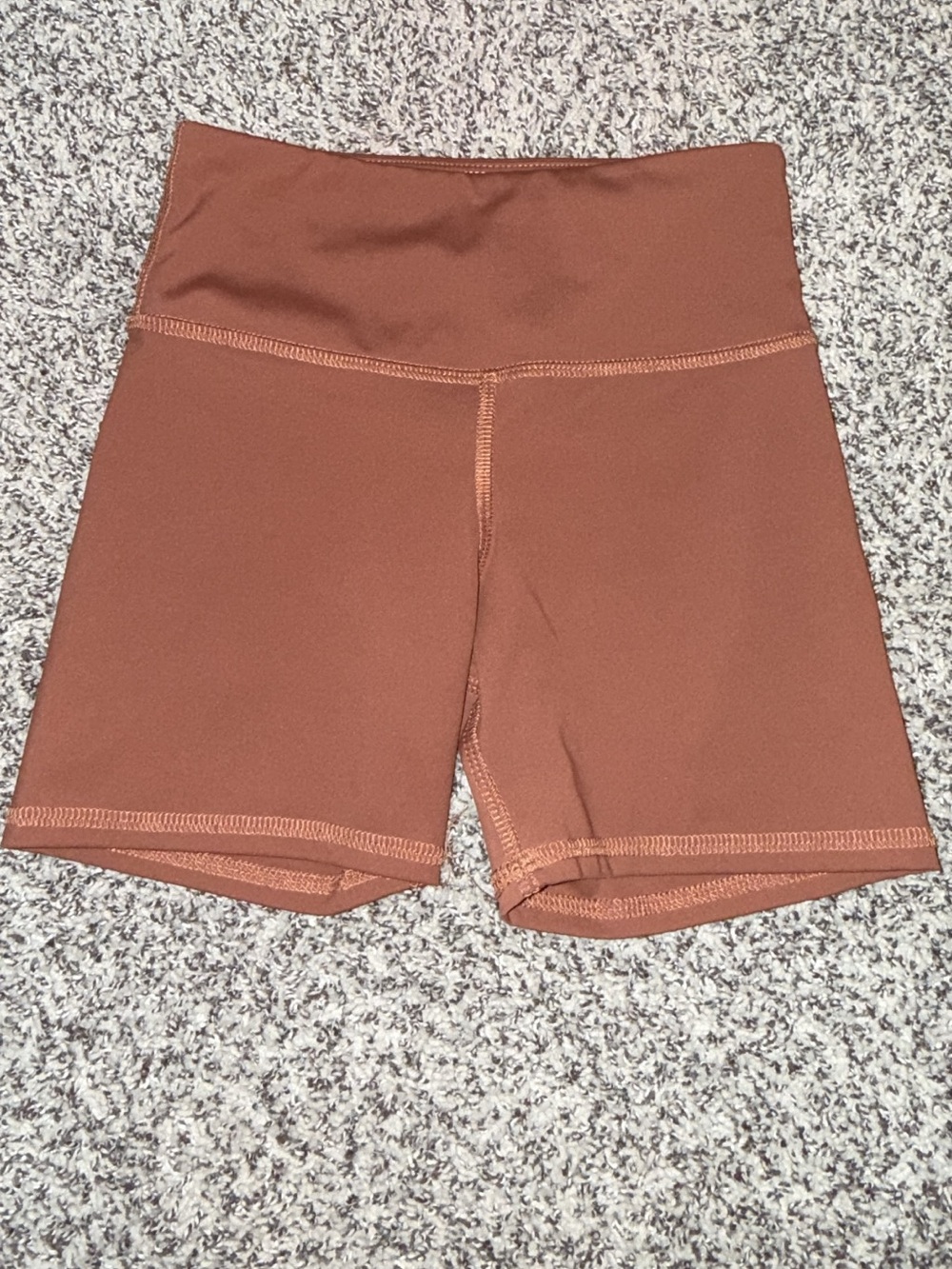 High-Waist Brown Women’s Active Shorts